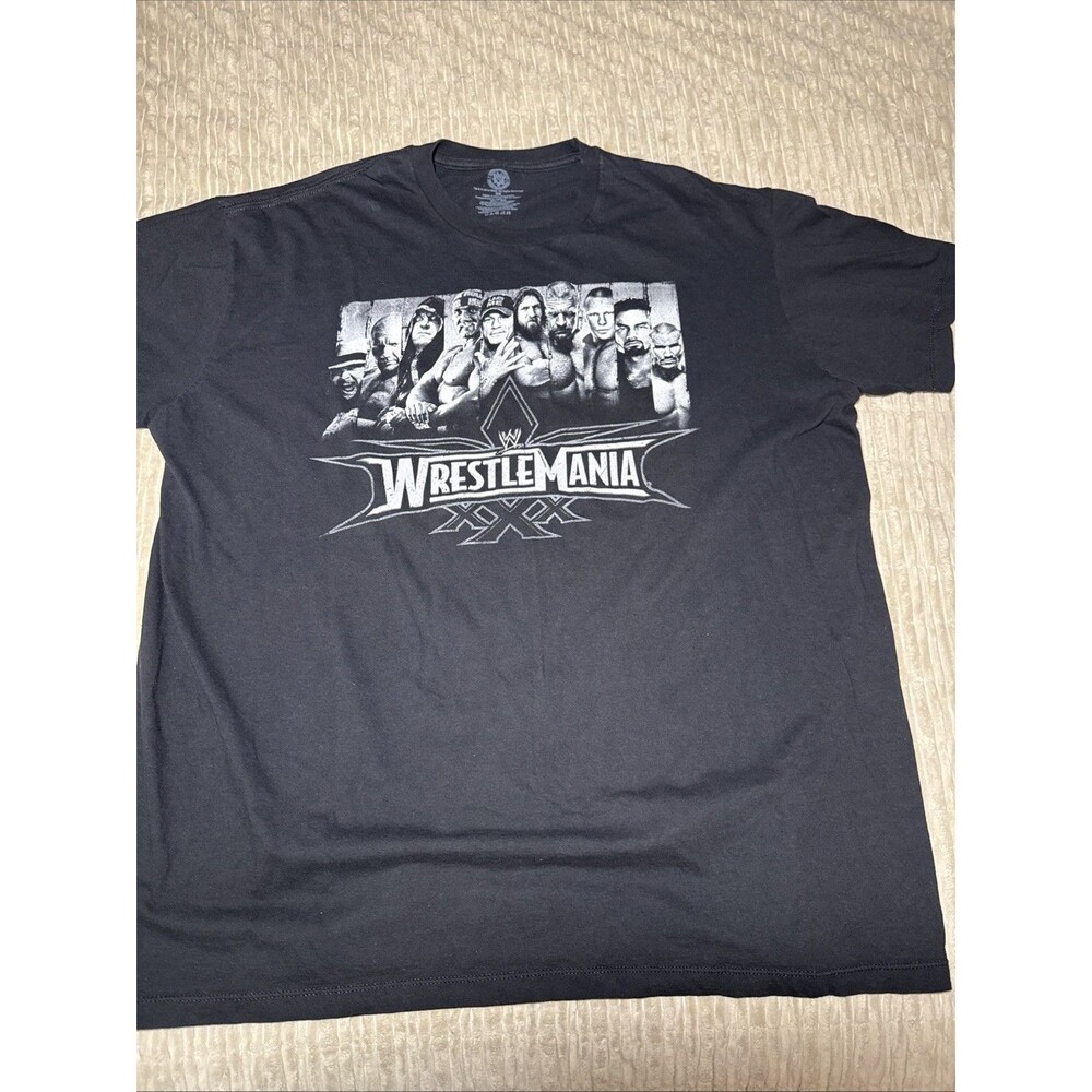 Wrestlemania 30 XXX Lesnar The Undertaker Shirt 2X Hulk Hogan Faded Black 2014